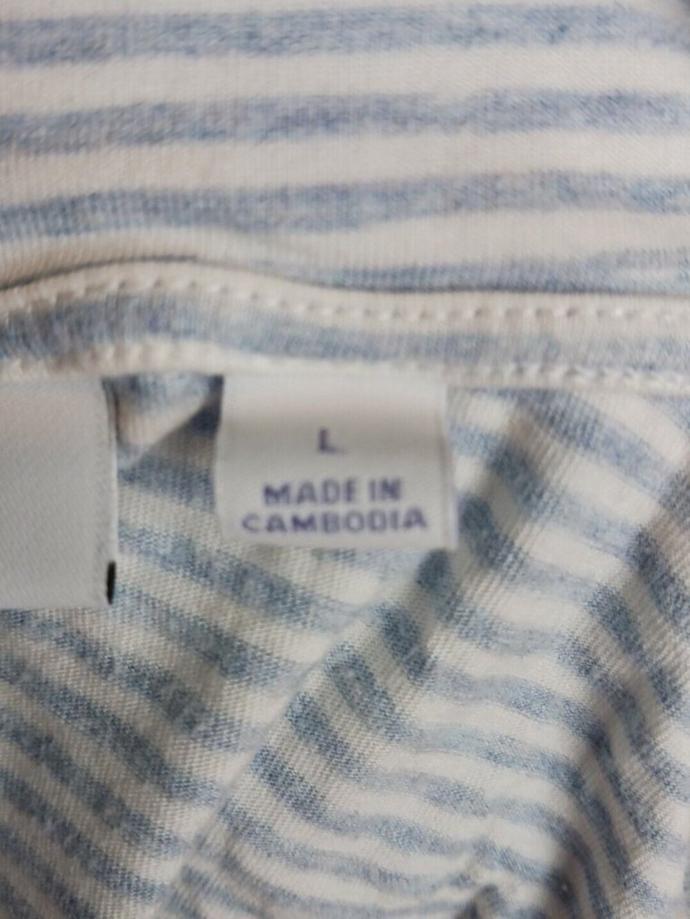 Van Winkle & Co Pajama Set Womens Large \ Striped Button Long Sleeve Pants #D-40 - Picture 7 of 13